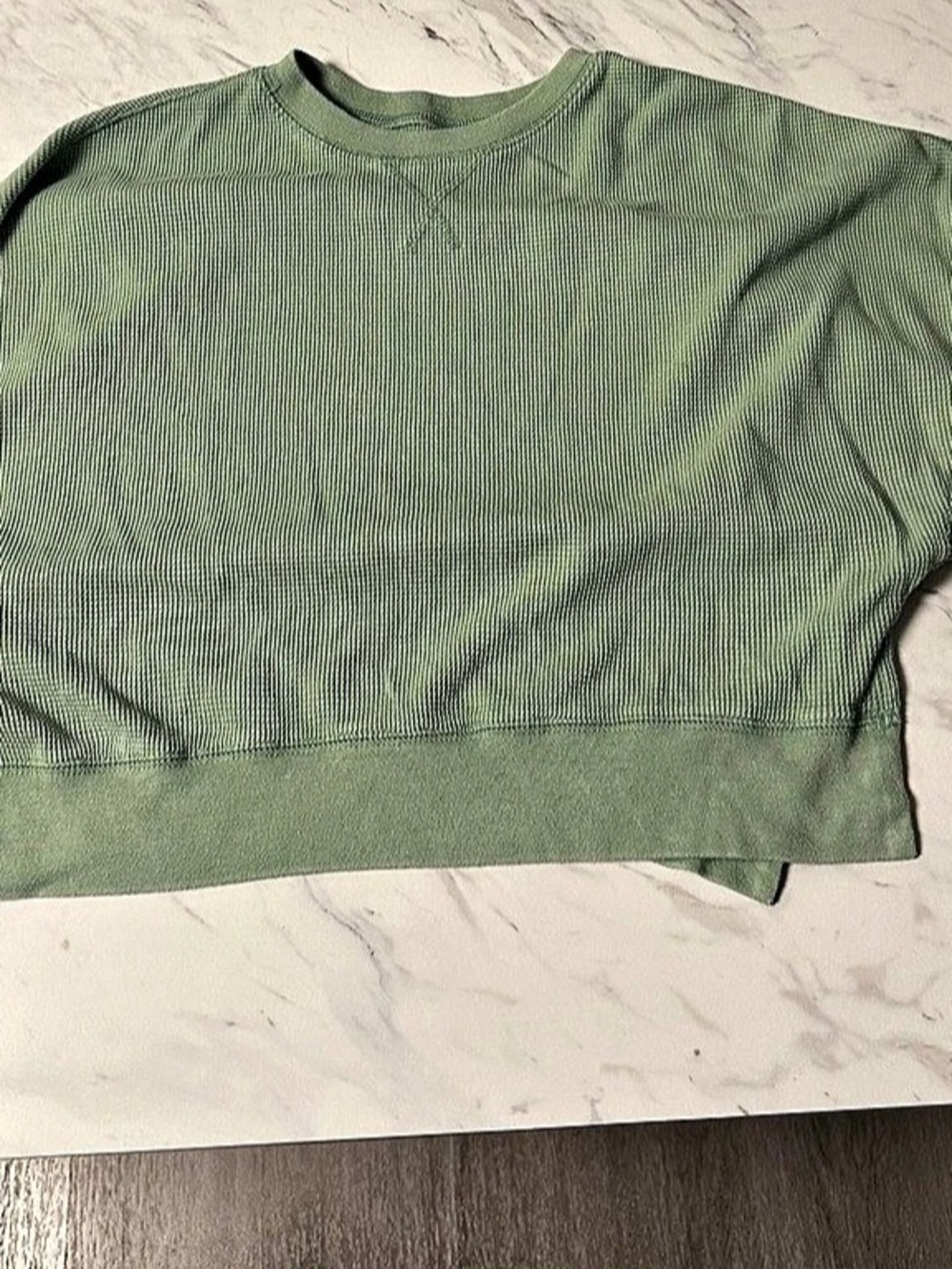 SO Ribbed Cropped waffle Sweatshirt Small
